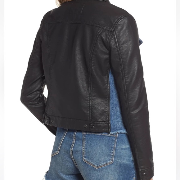 BLANK NYC FAUX LEATHER DENIM MOTO JACKET - Picture 3 of 8